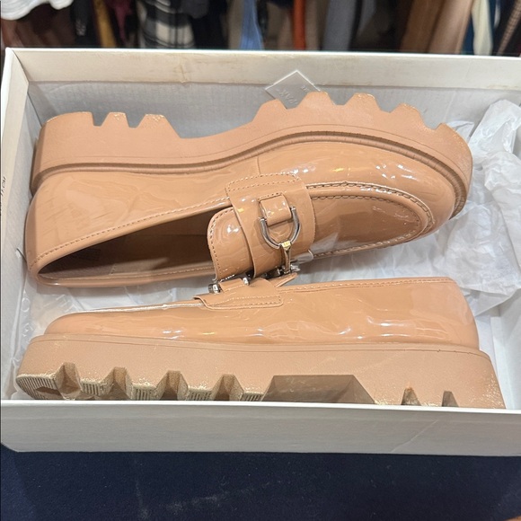 Chelsea & Violet Shoes - Chelsea & Violet Nude Patent Loafers
